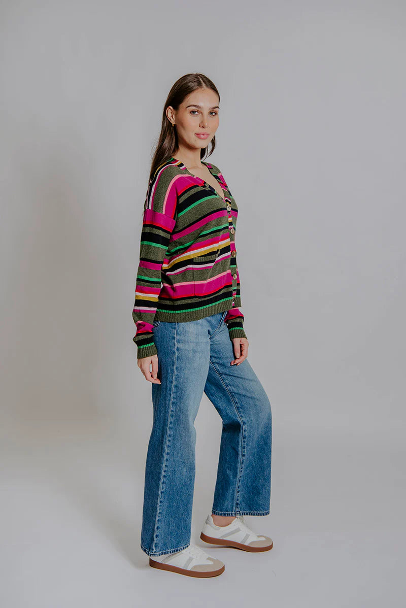 Bella - Multi Stripe Relaxed Cardigan