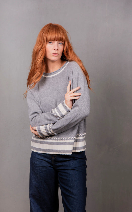 Bridge & Lord - Stripe Trim Raglan Pullover