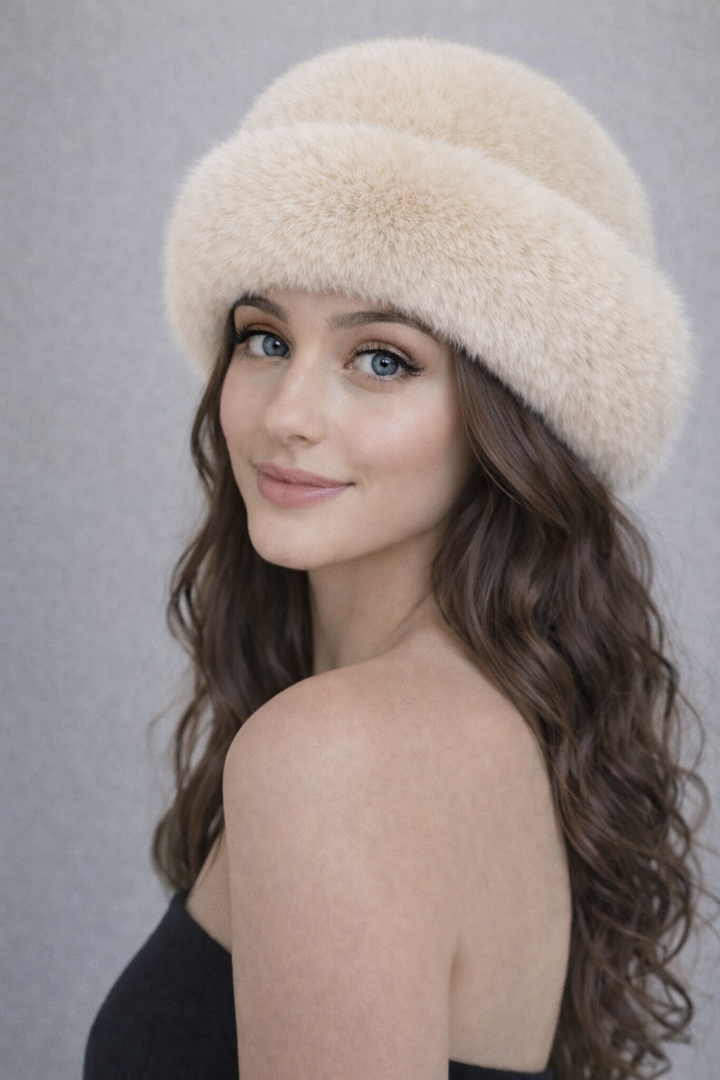 Premium Angora Furry Winter Hat leopard print