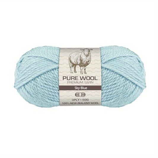 3Ply Pure Wool 50g Sky Blue