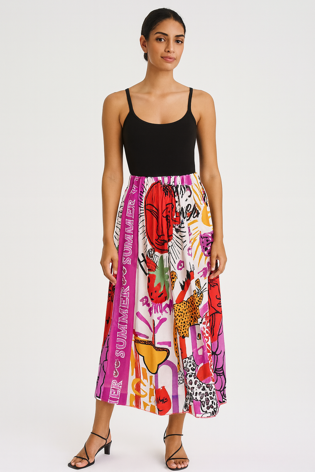 Miss Goodlife Maxi Skirt strawberry margarita