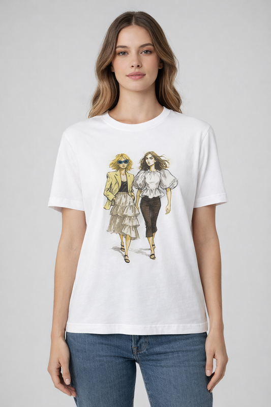 RICH & ROYAL WHITE T-SHIRT WITH PRINT