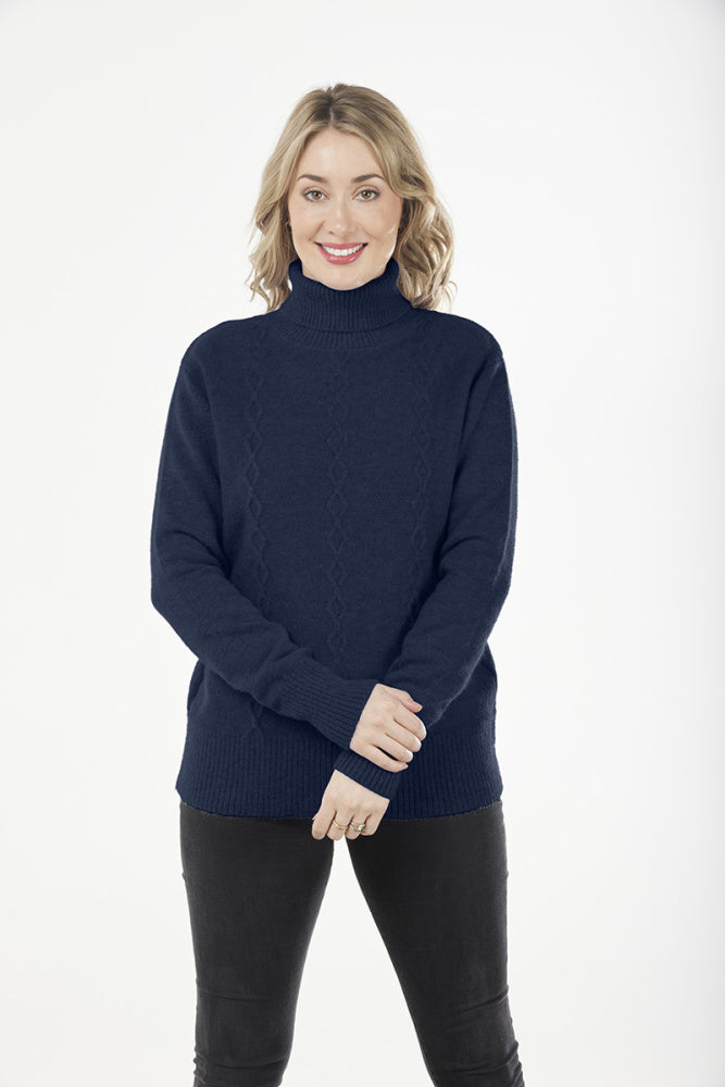 Roll Neck Cabled Pullover, view 6