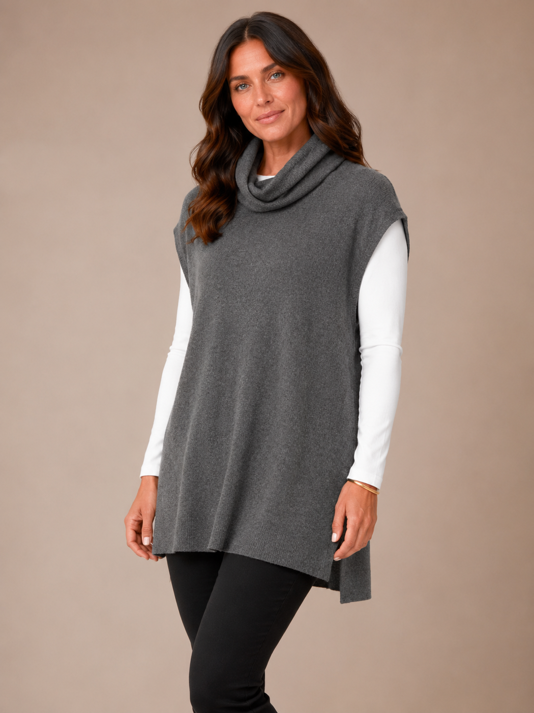 Fields Women Plus Size Roll neck Pullover Vest
