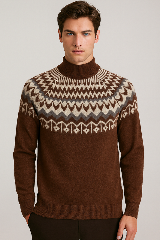 Pure Wool Mock Neck Pattern
