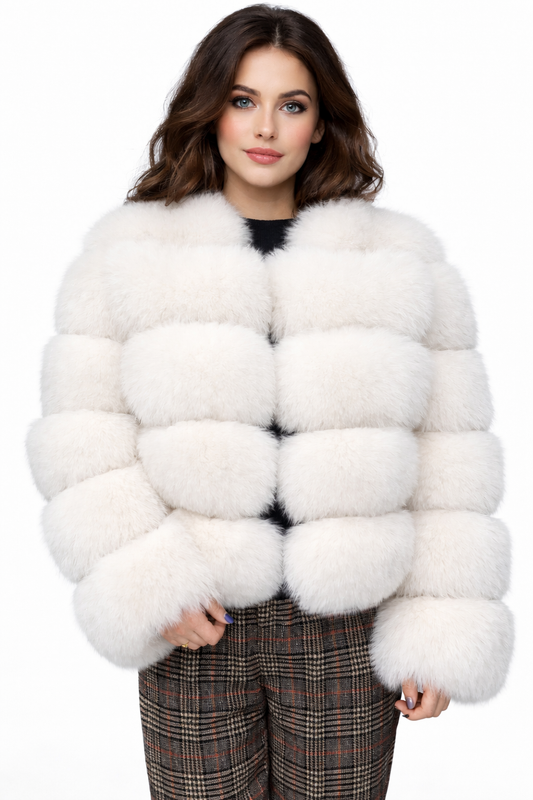 Real Fox fur luxury women coat