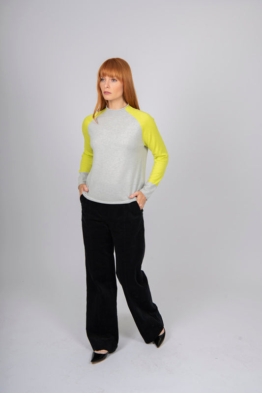 COLOUR BLOCK ROLL TRIM PULLOVER