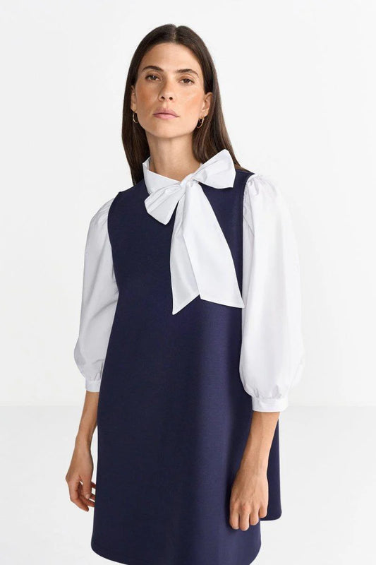 RICH & ROYAL NAVY JERSEY MINI DRESS