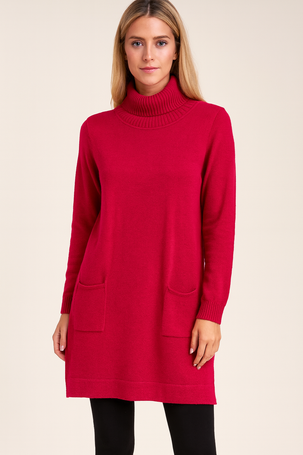Roll Neck Tunic With Pockets