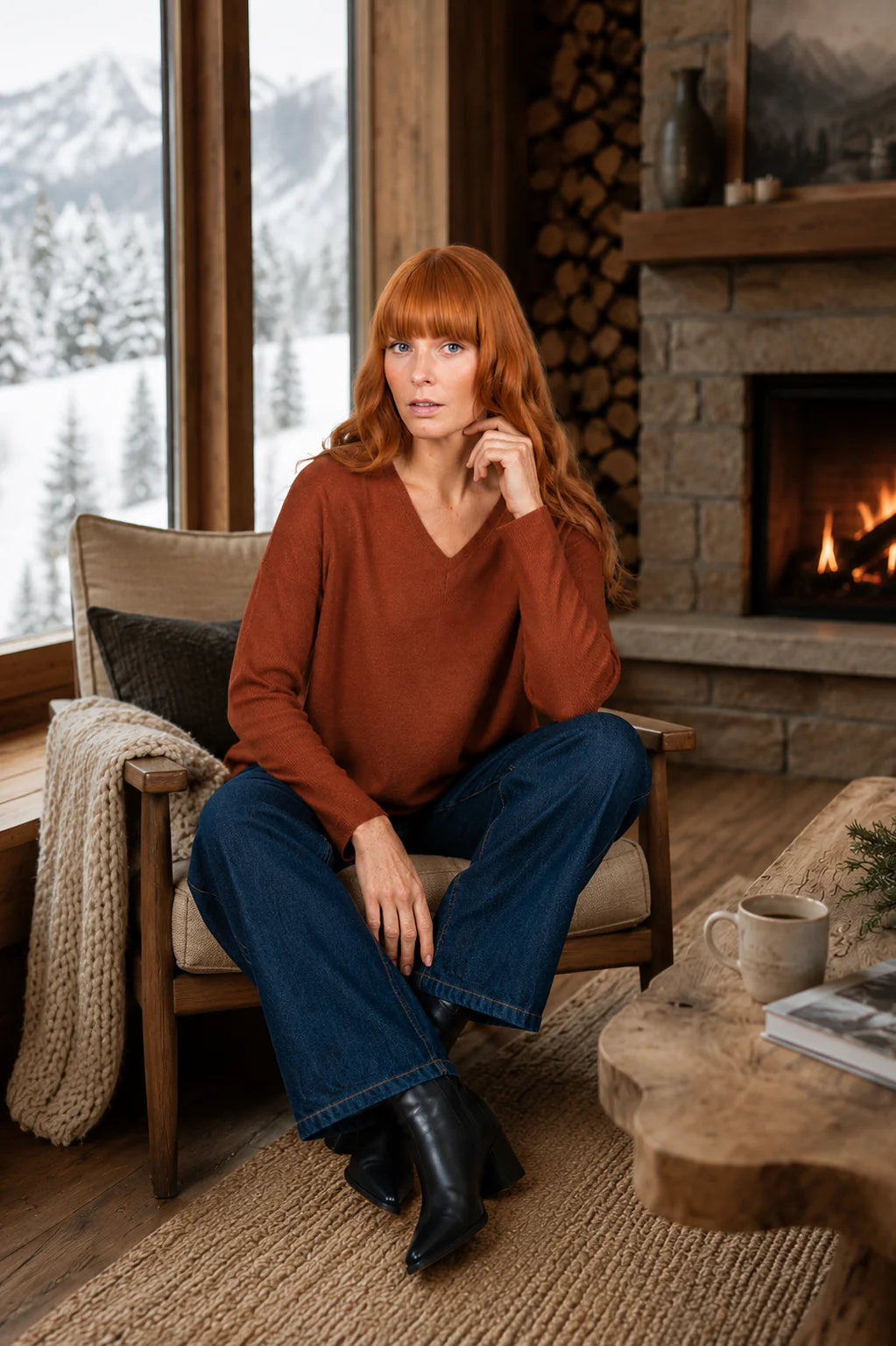 PRINCESS V CURVE HEM SLIM-FIT PULLOVER