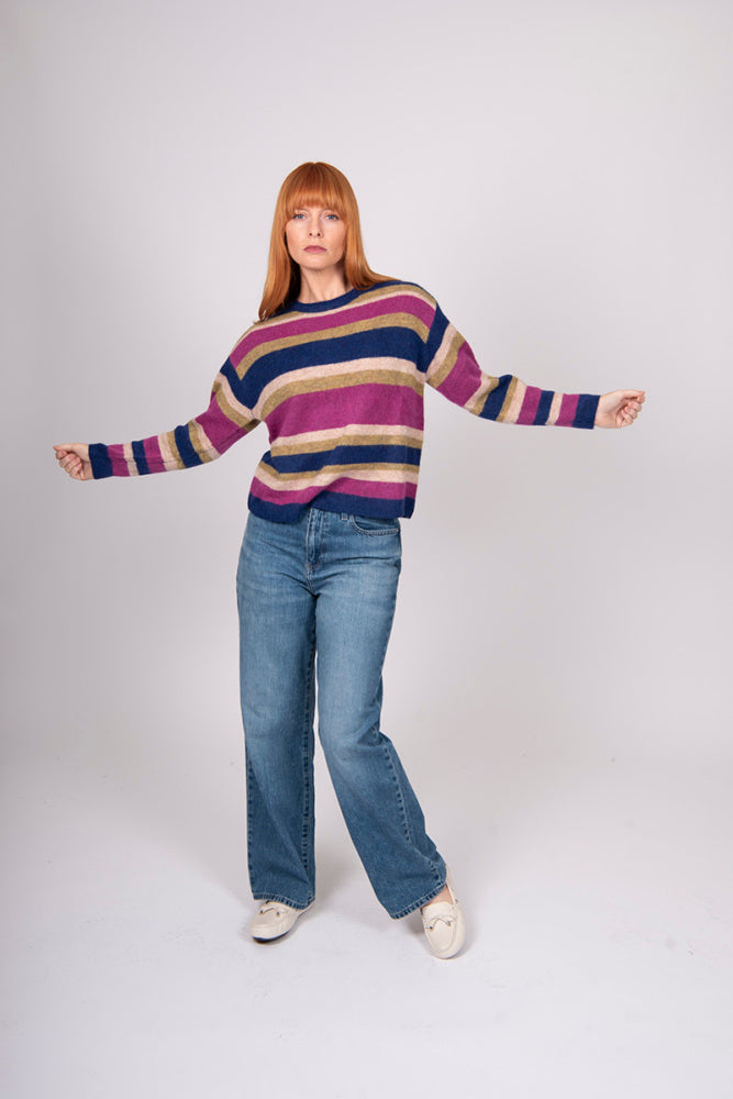 BRIDGE & LORD ALPACA MULTI STRIPE PULLOVER