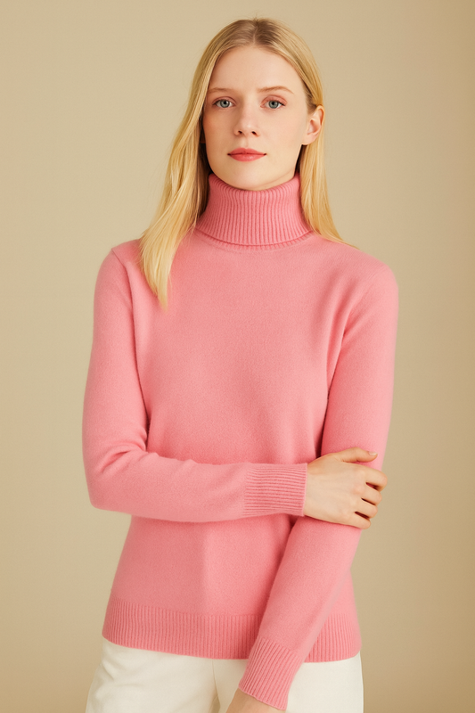 Pure Cashmere Roll Neck Pullover