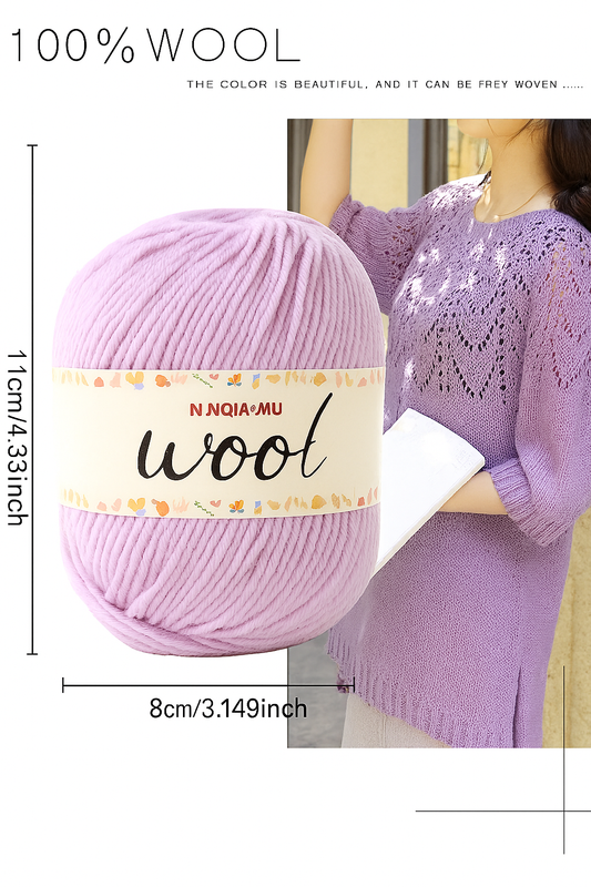 100% Pure Wool, Soft Knitting Crochet Yarn 50g