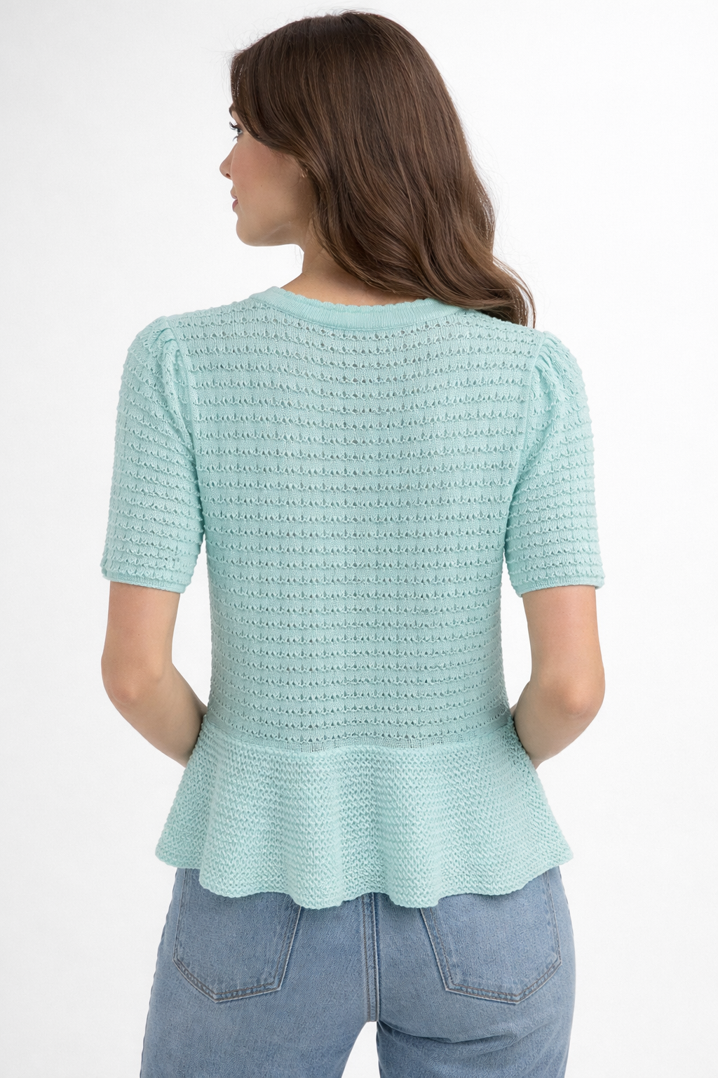 RICH & ROYAL LAGOON SEE-THROUGH CARDIGAN T-SHIRT