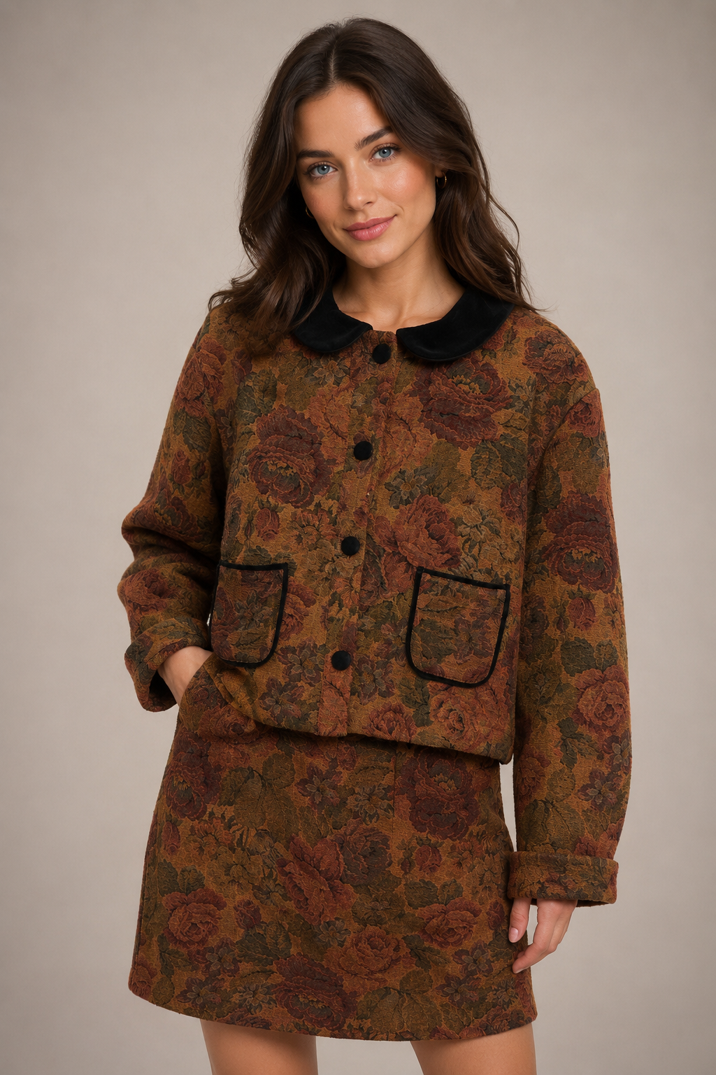 LOUIZON MINI SKIRT AND JACKET SET