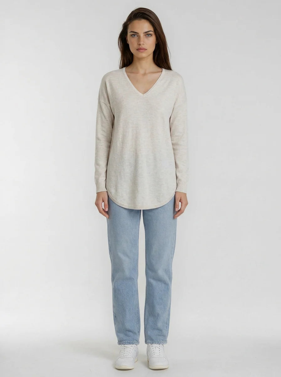 Bridge & Lord - Queen Vee Curved Hem Pullover
