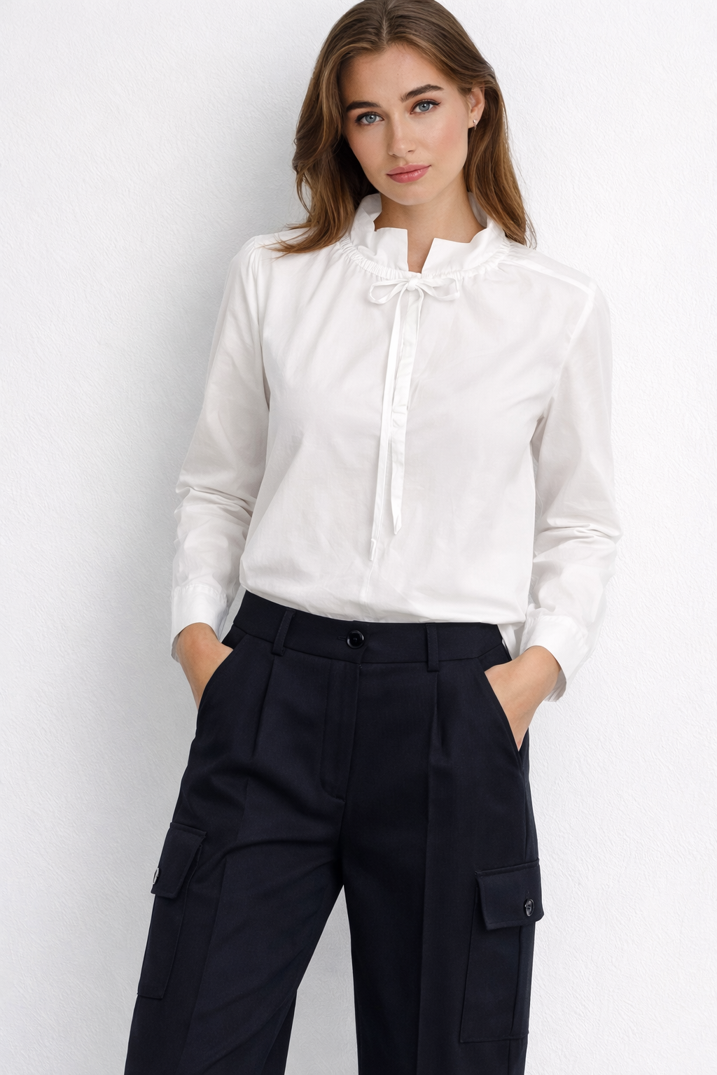 RICH & ROYAL BLOUSE WITH BELT MADE IN PORTUGAL