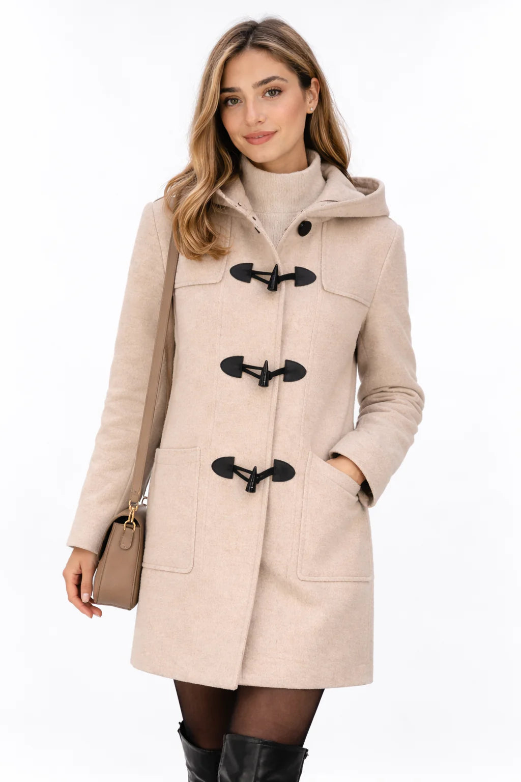 SABENA Classic Beige Hooded Toggle Coat