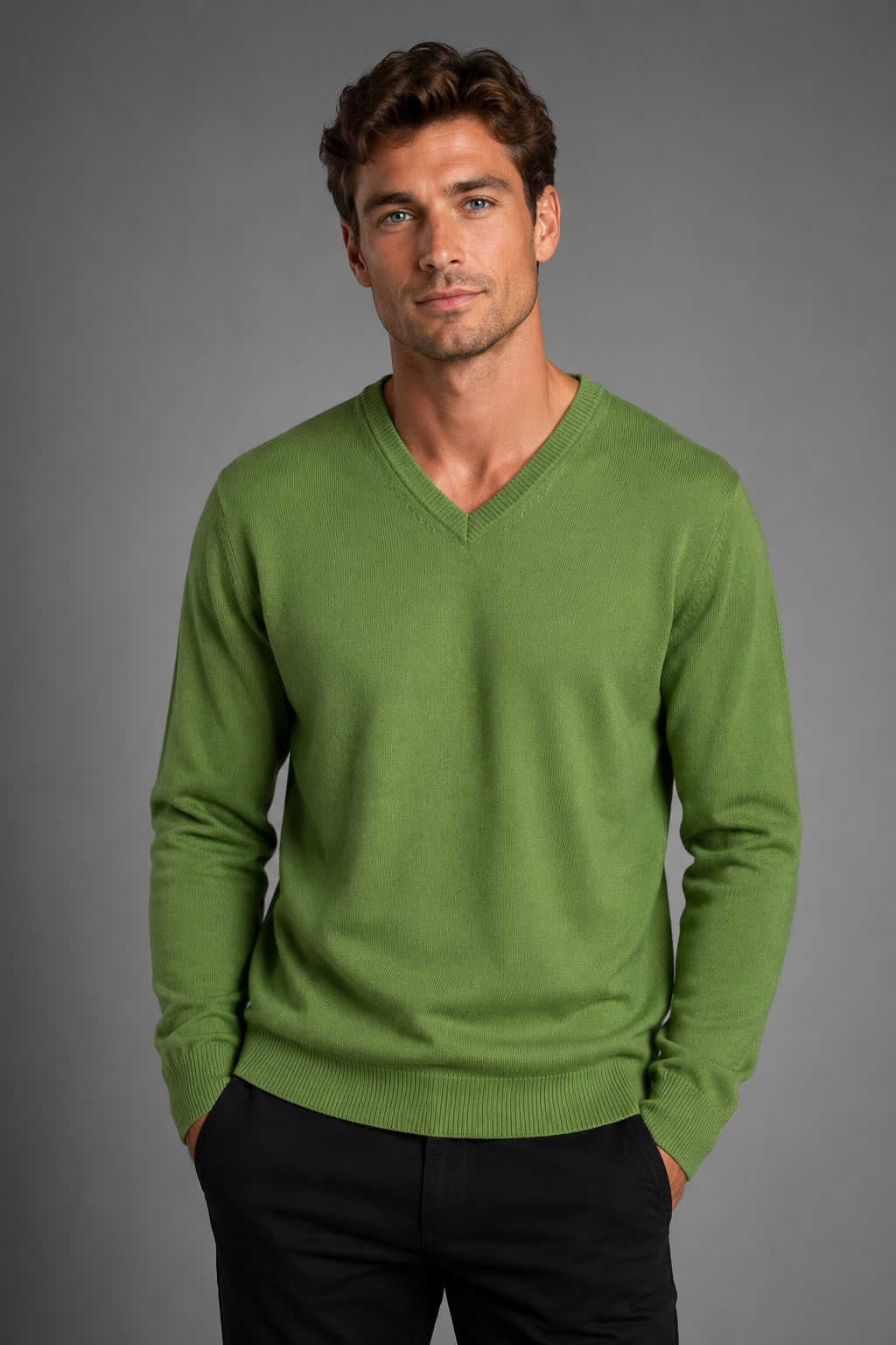 CASHMERE MERINO V-NECK PULLOVER SLIM FIT
