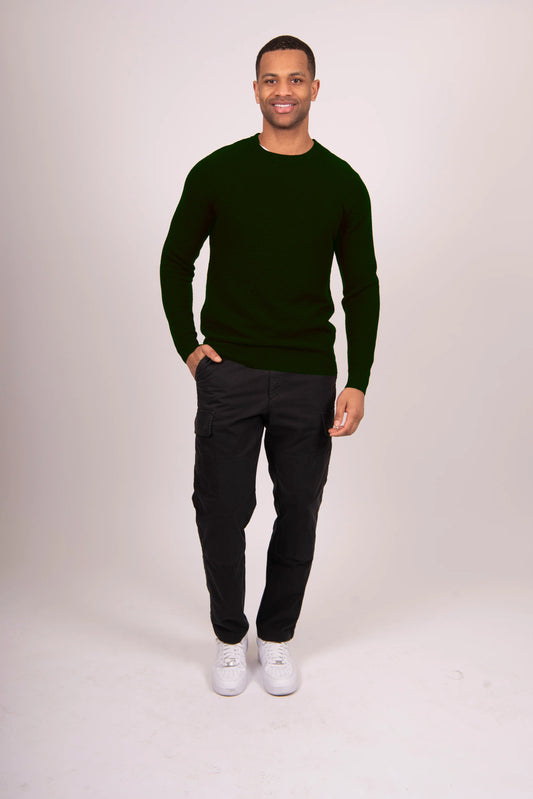 Waffle Sweater with Set in Sleeve Crew