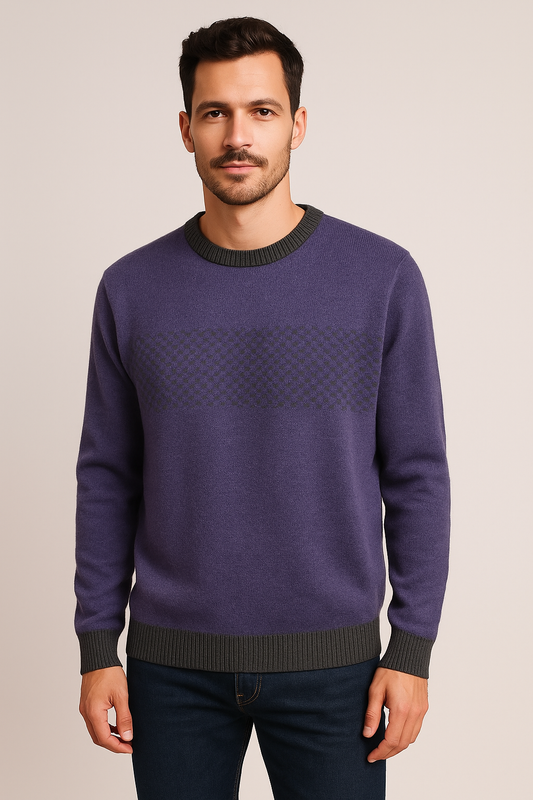 Pattern crew pullover