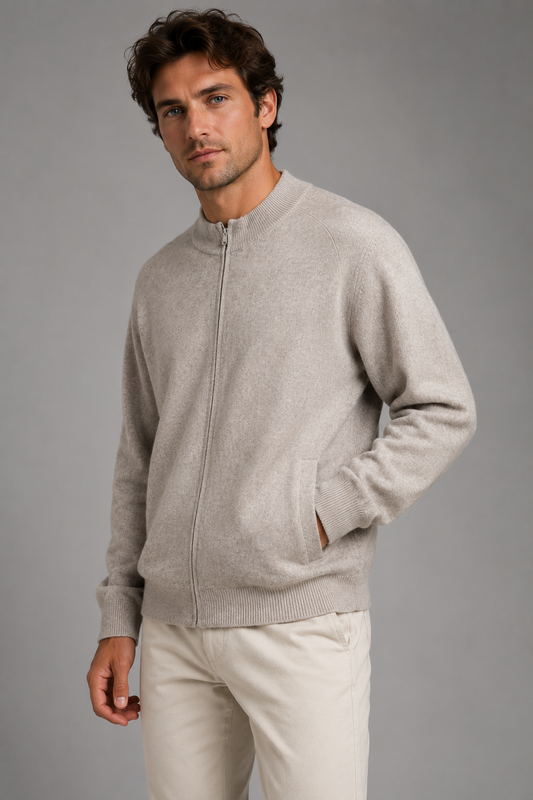ANSETT GOLD FULL ZIP MERINO / CASHMERE