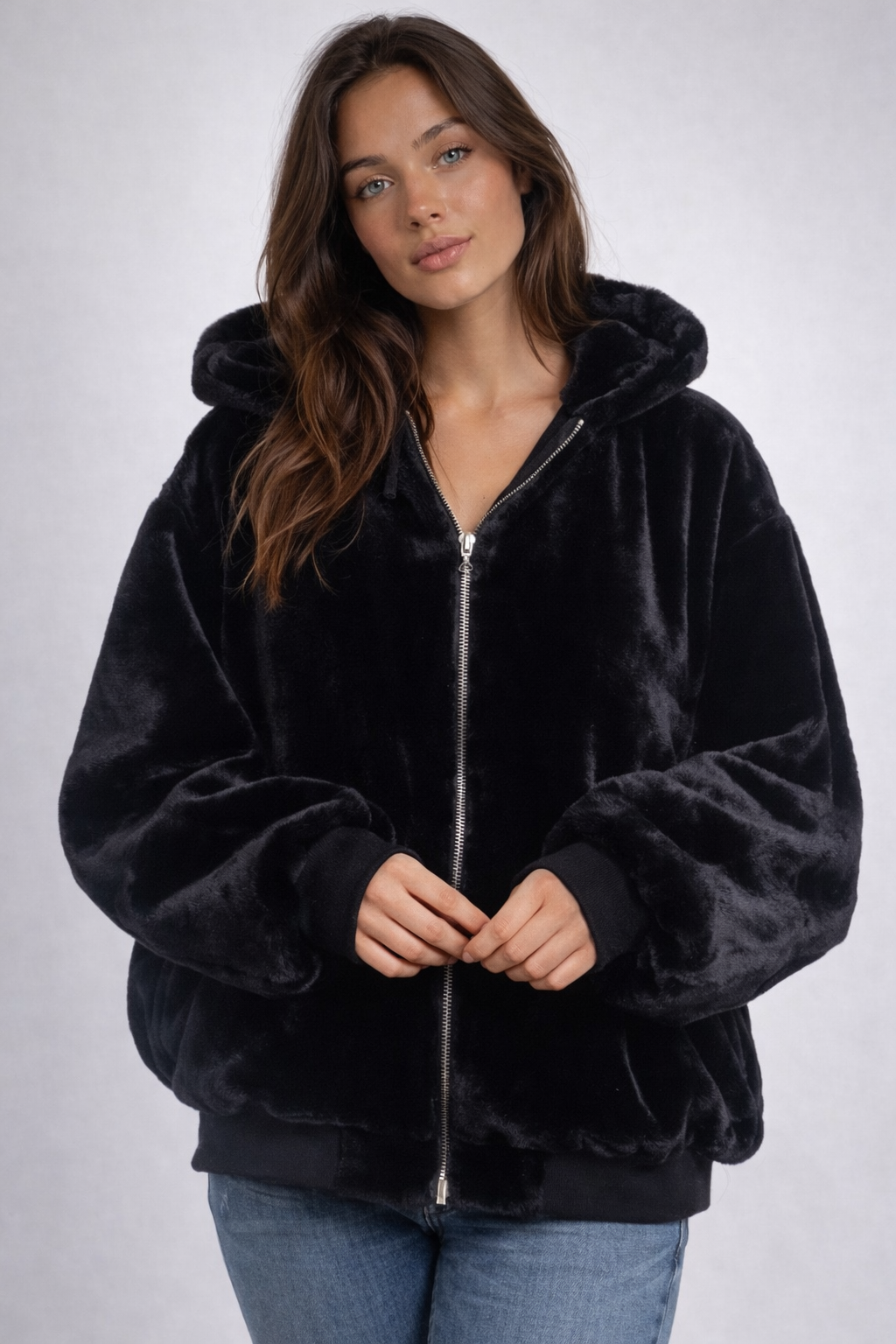 SABENA REVERSIBLE FAUX FUR BOMBER JACKET