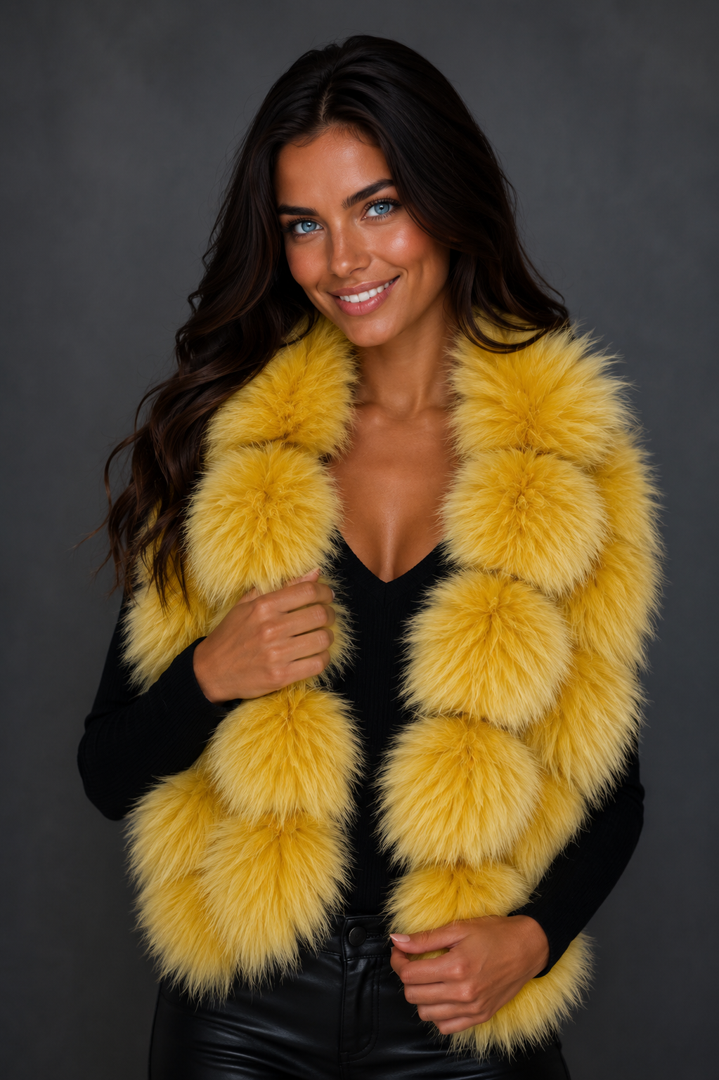 Hand-Knitted Raccoon Fur Scarf