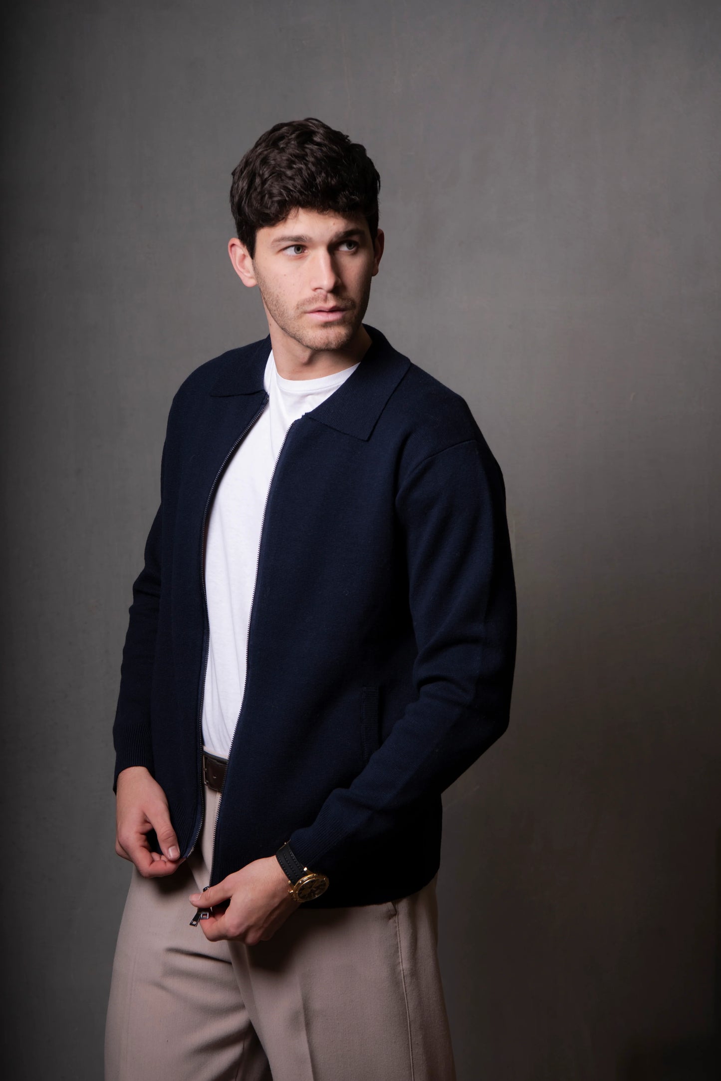 Cotton Merino Milano Zip Through