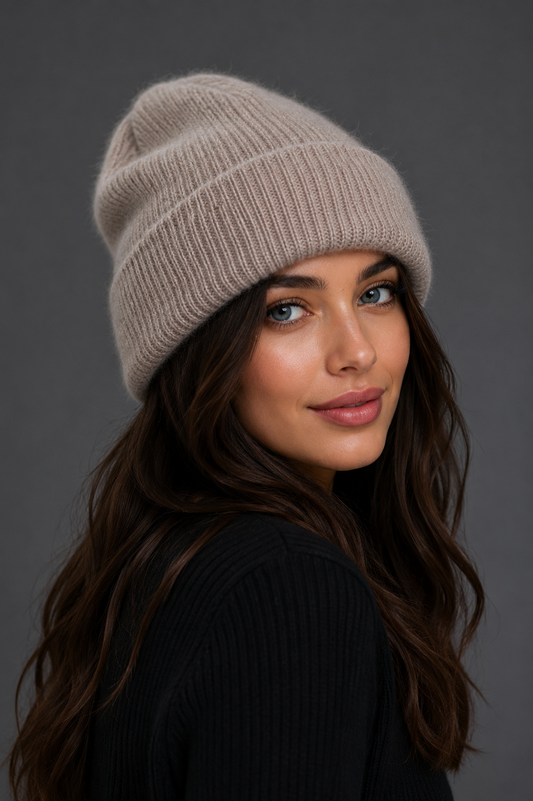 Unisex Premium Angora Fur Beanie, hat at Knit-On Australia