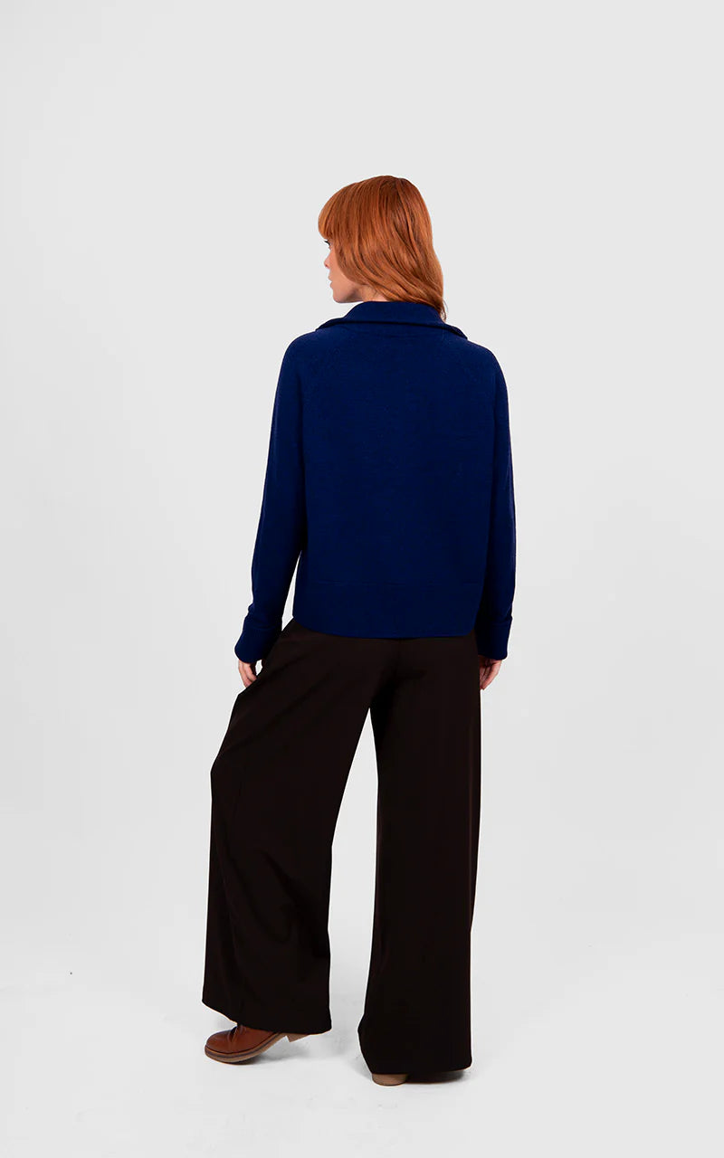 Bridge & Lord - 1/2 Zip Raglan Pullover With Turn-Up Cuffs