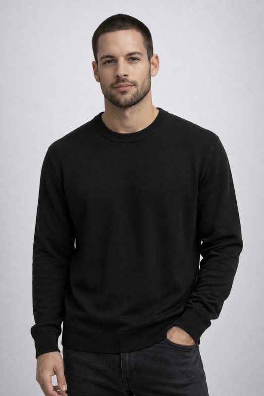 Fields Classics - Crew Neck Pullover with Rib Basque