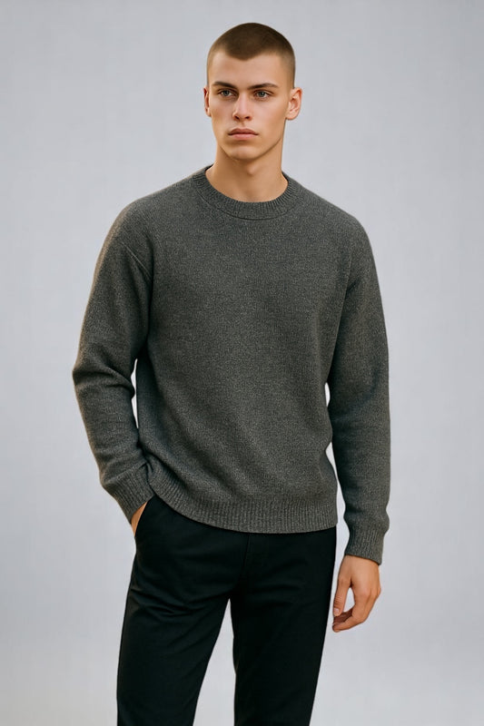 ANSETT Pure wool Fishermans Rib Knit round neck jumper