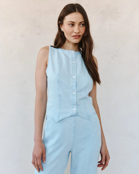 BELLA DAHL BOATNECK SEAMED VEST