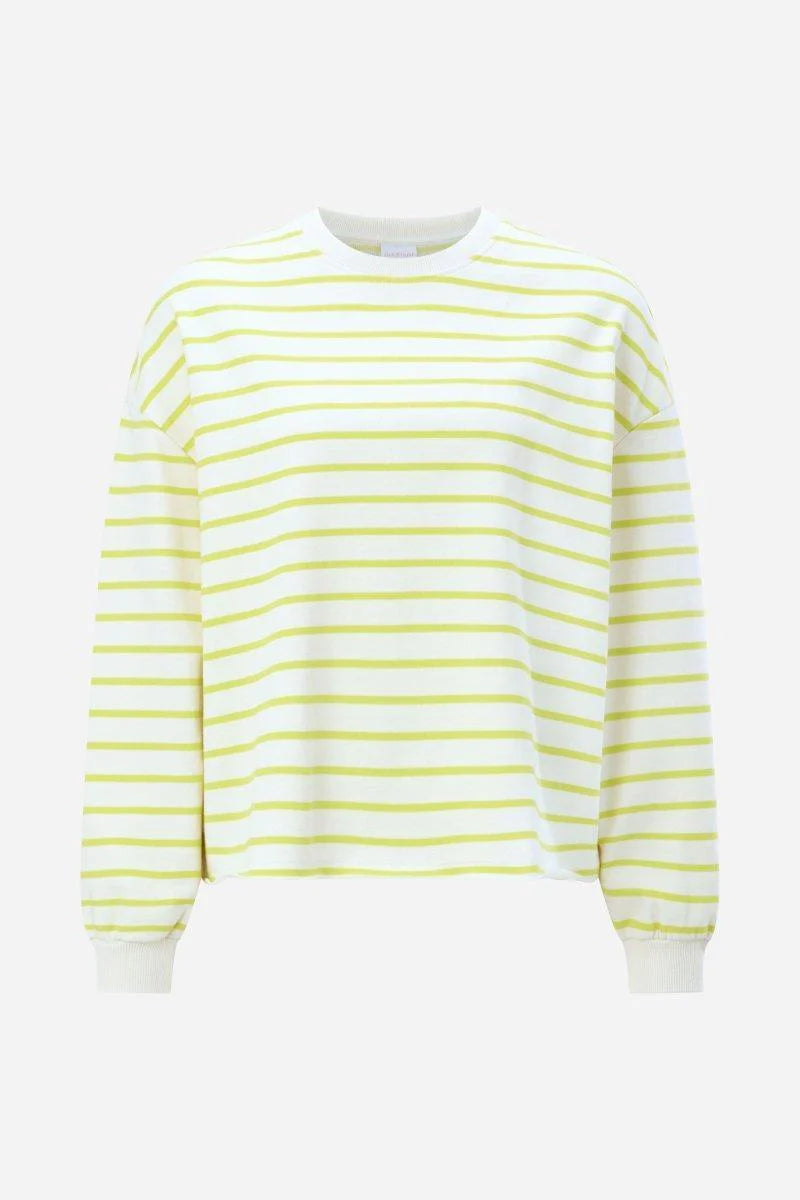 RICH & ROYAL STRIPPED CROPPED OVERSIZED SWEATER