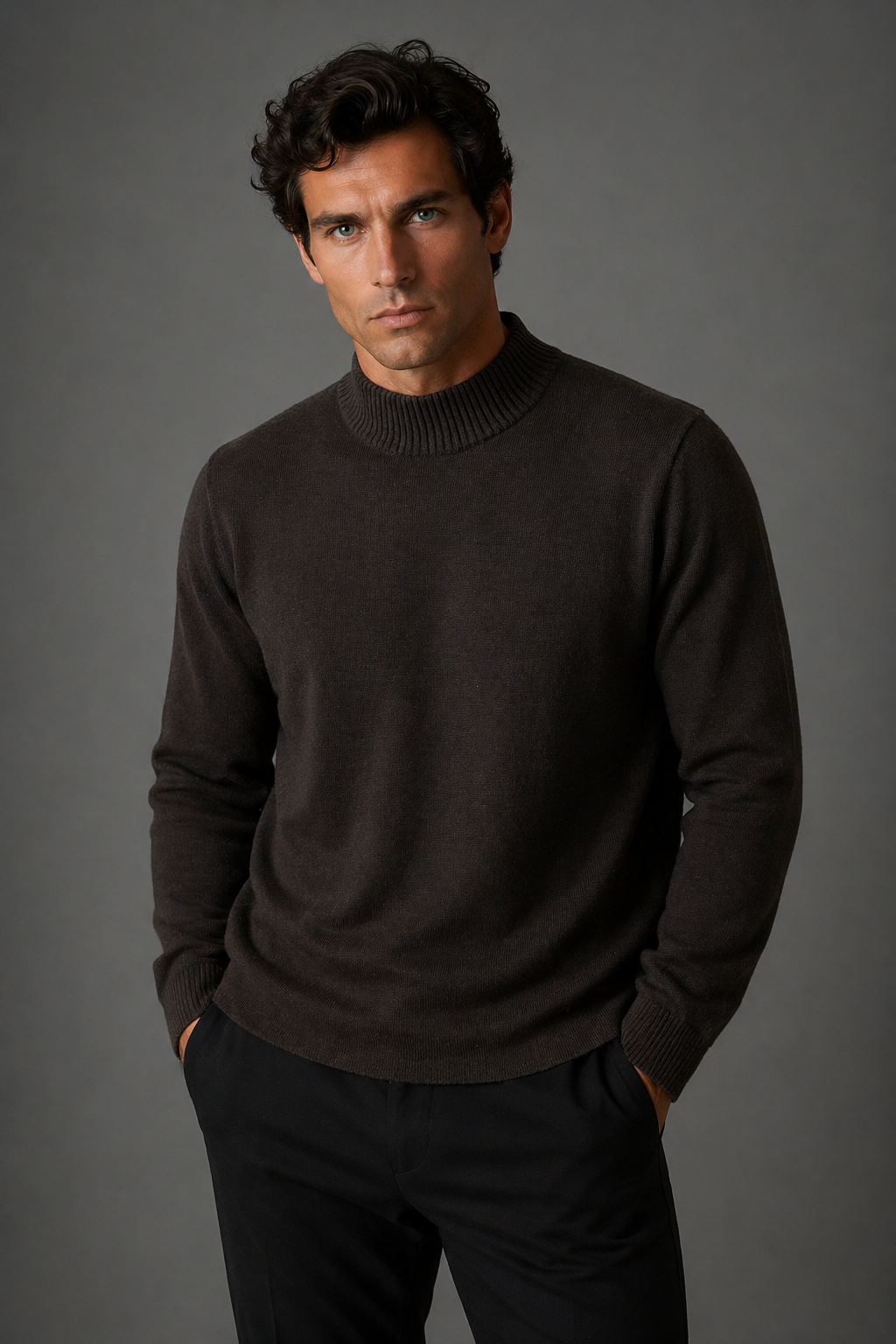 Mock neck Fields Classics Pure Merino Wool Sweater – Machine Washable