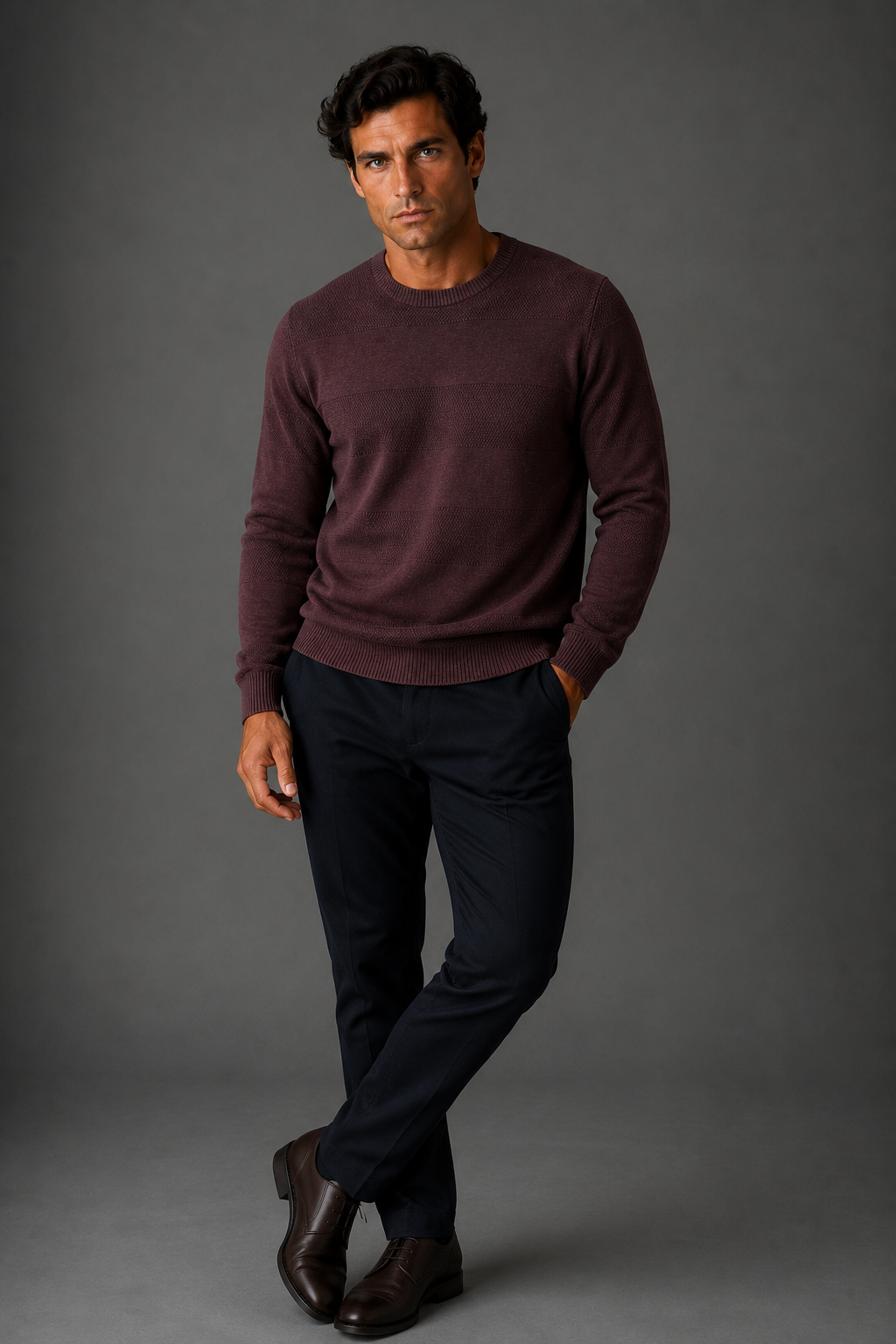 SELF STRIPE CONTRAST CREW
