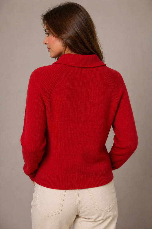 Pure Cashmere Cable Collared Cardigan