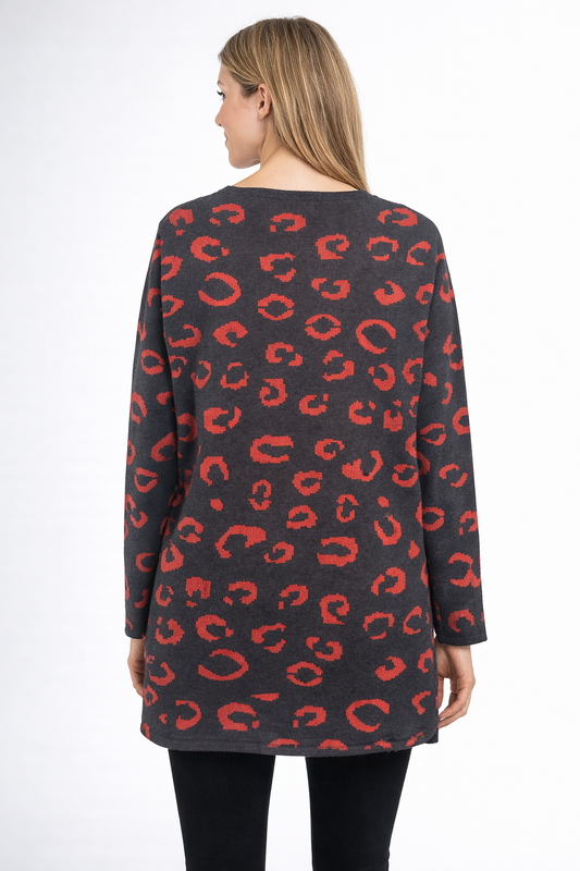 Animal print pullover