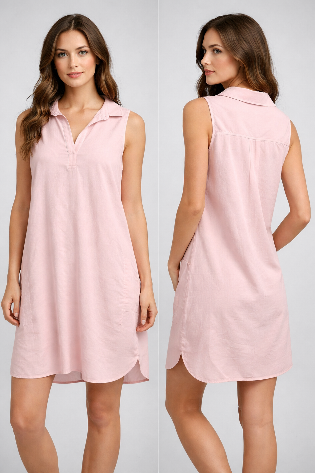 BELLA DAHL SLEEVELESS A LINE DRESS PETAL PINK