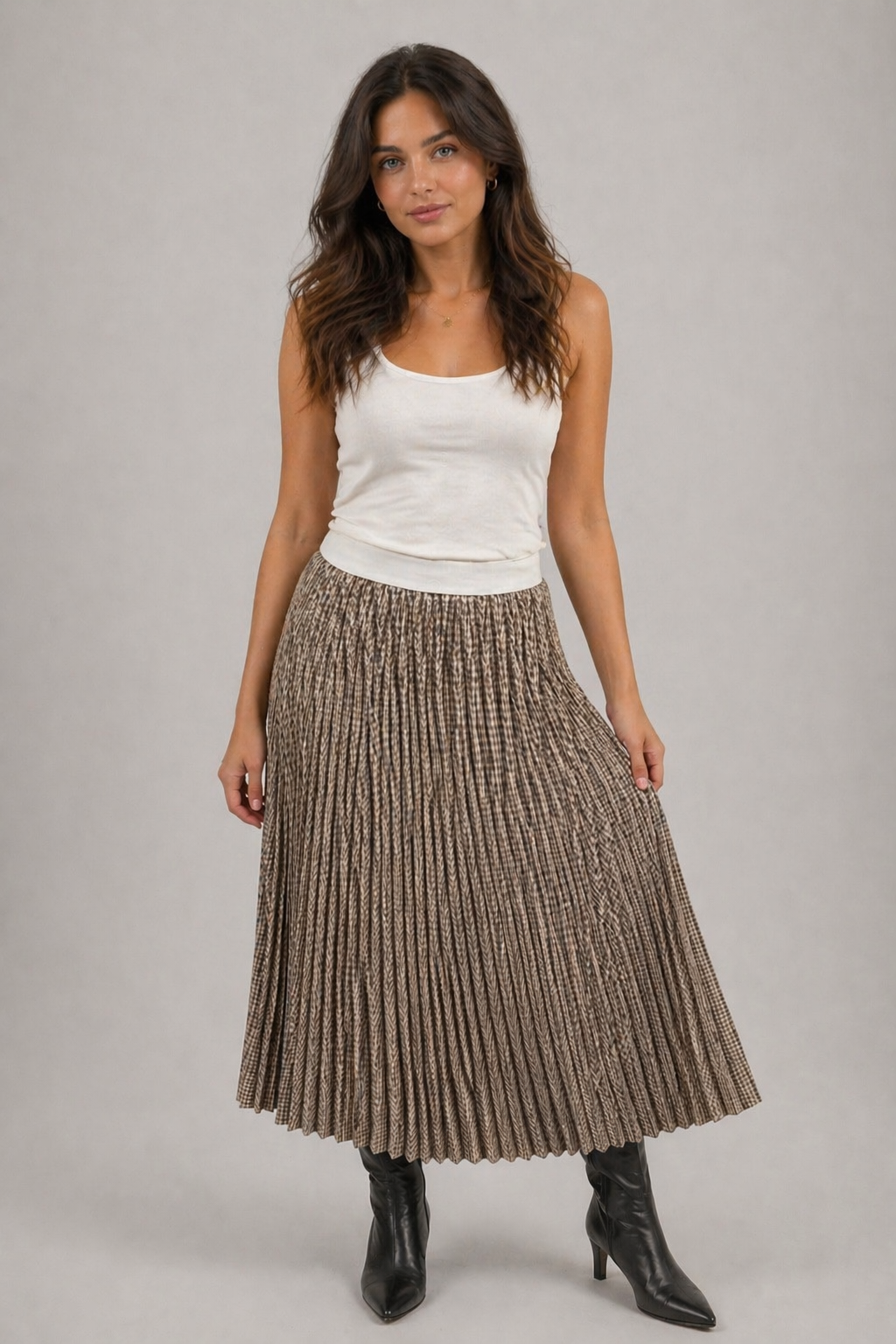Beatrice Made In Italy Check Skirt