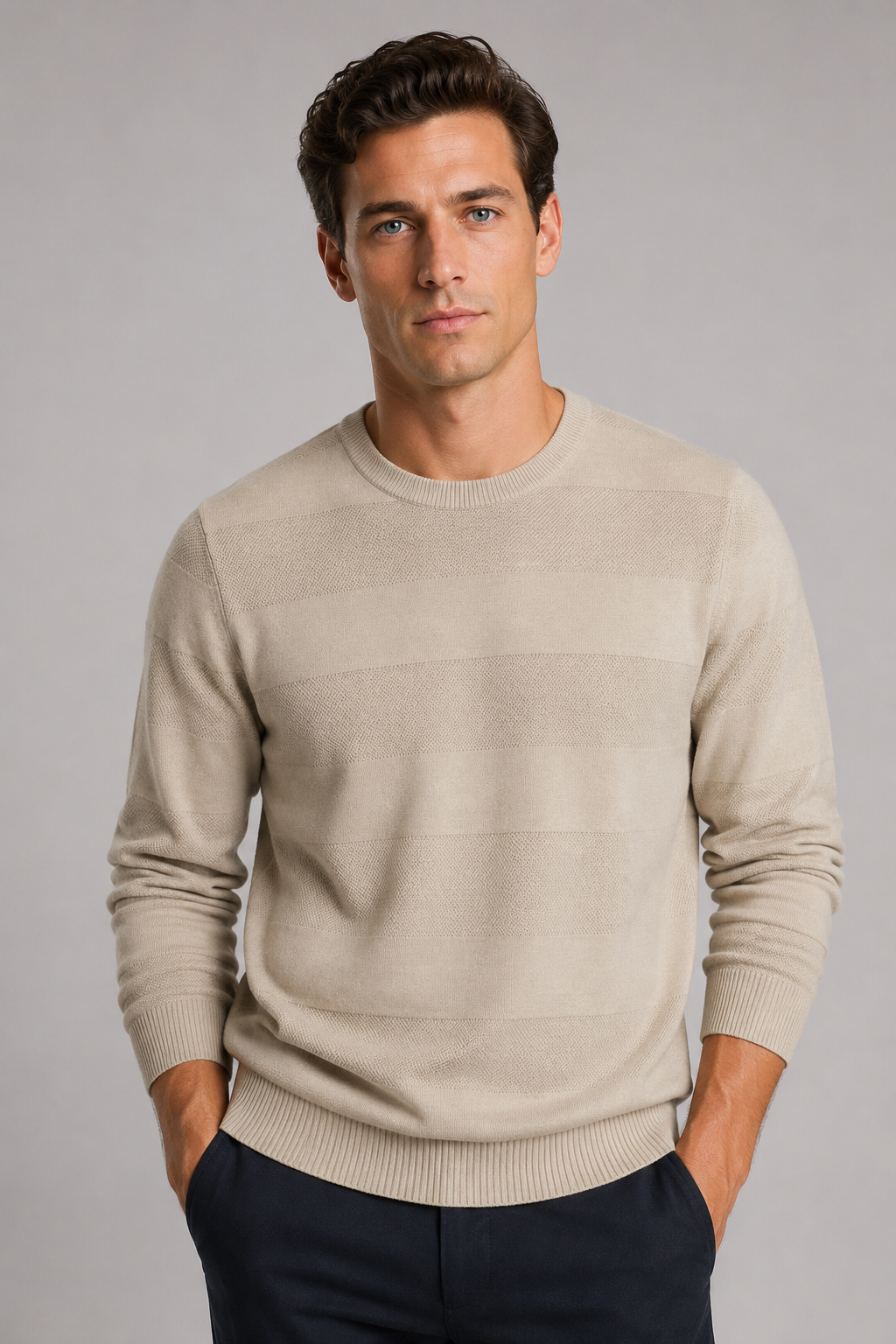 SELF STRIPE CONTRAST CREW