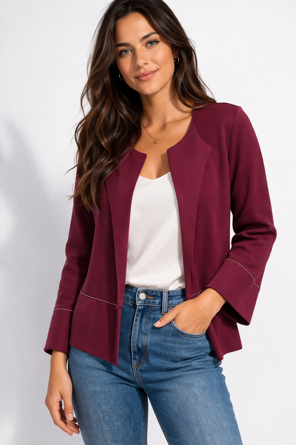 Rich & royal scuba jacket with chain details
