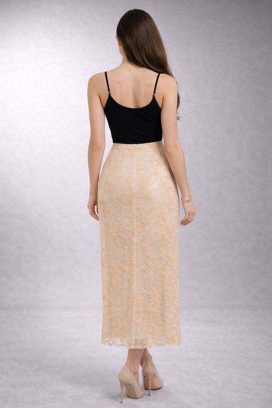 Rich & Royal Mesh Flowers Pattern skirt
