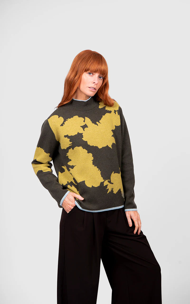 Bridge & Lord - Flower Silhouette Jacquard Pullover