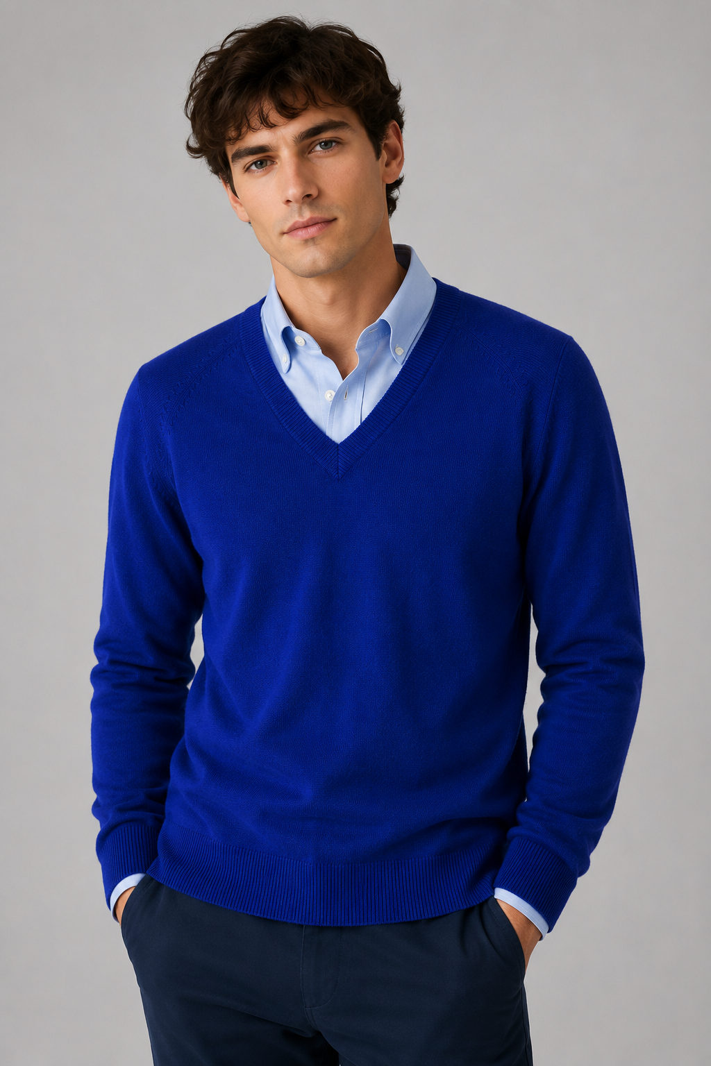 MTF Machine Washable Pure Wool V Neck Pullover
