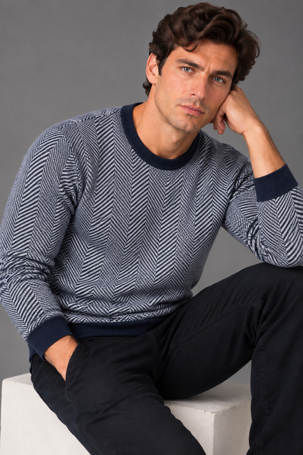 Pattern Crew Pullover