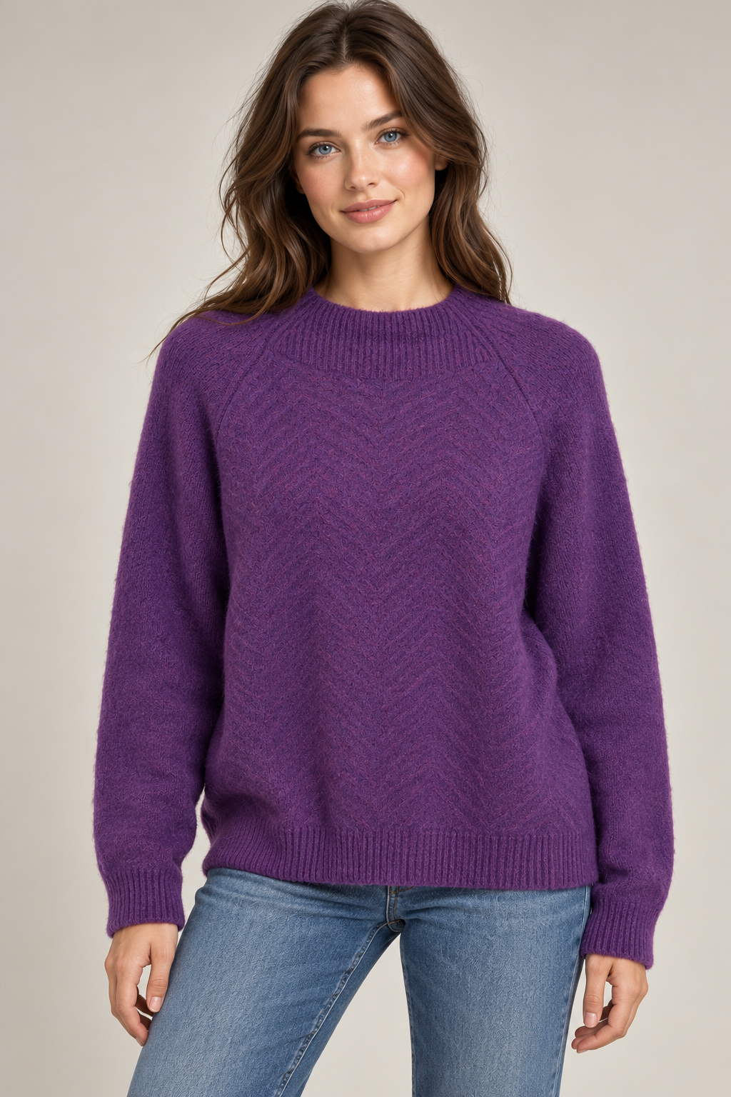 Bella - Mock Neck Relaxed Pullover