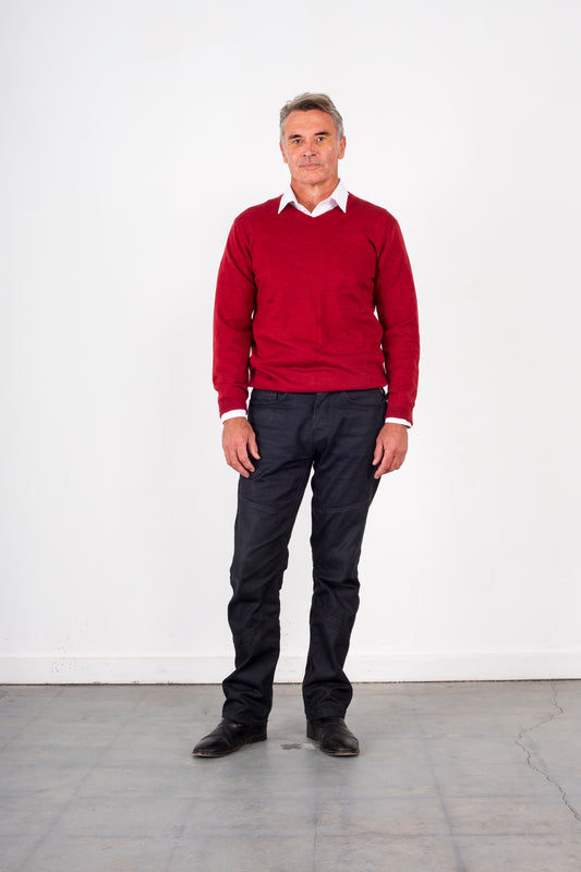 ANSETT knitwear V-Neck Jumper Fine Gage