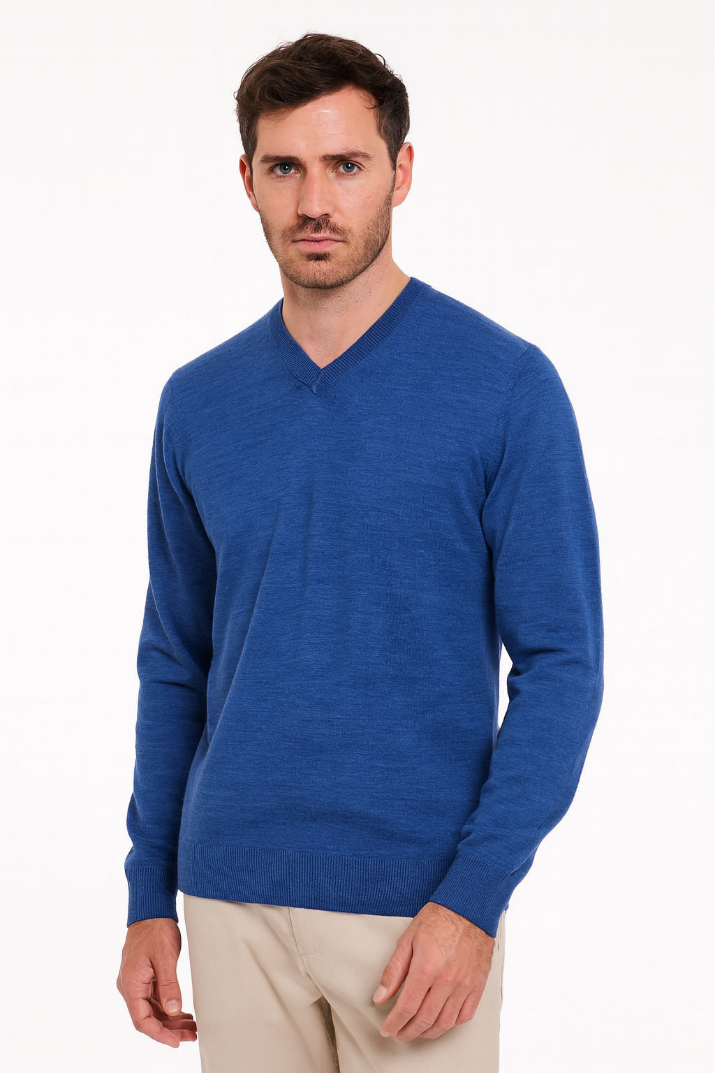 ANSETT knitwear V-Neck Jumper Fine Gage